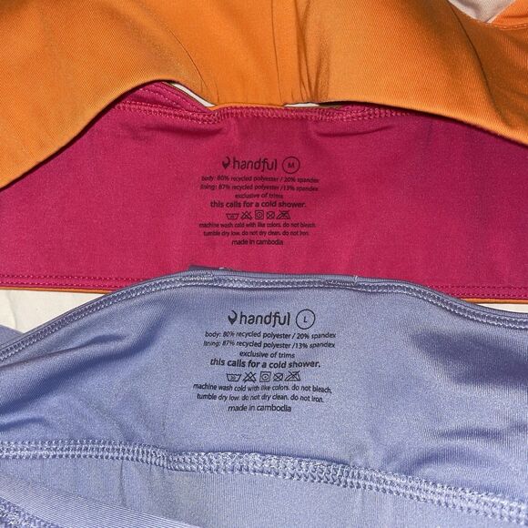 Handful Bras Lot of 2- Y Back, Game Time Size Medium Sports Athletic - Picture 3 of 3